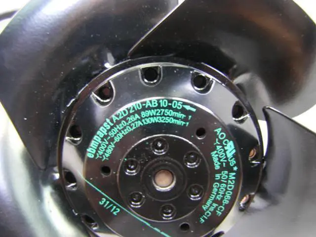 Alt view image 6 of 6 - A2D210-AB10-05 Germany ebm-papst new outer rotor 210 size cooling axial fan