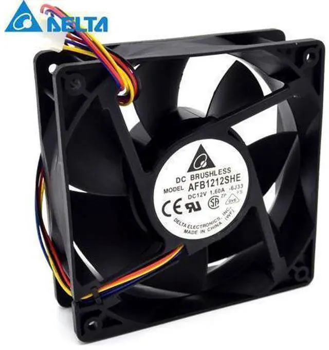 Main image of AFB1212SHE 12038 12cm 1.6A 12v 4wire PWM 40cm long line of fan Delta 120*120*38mm
