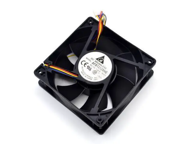 Alt view image 6 of 6 - AFB1212SHE 12038 12cm 1.6A 12v 4wire PWM 40cm long line of fan Delta 120*120*38mm