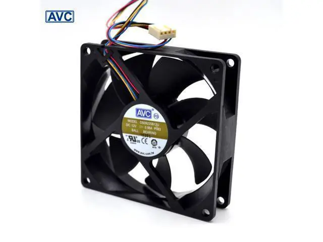 Alt view image 2 of 6 - AVC 9025 9225 DS09225B12U 4-wire 6P double ball temperature control PWM fan