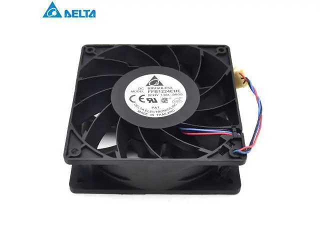 Alt view image 5 of 6 - Delta 12038 24V 1.5A 12cm inverter fan speed FFB1224EHE-FOO 120*120*38mm