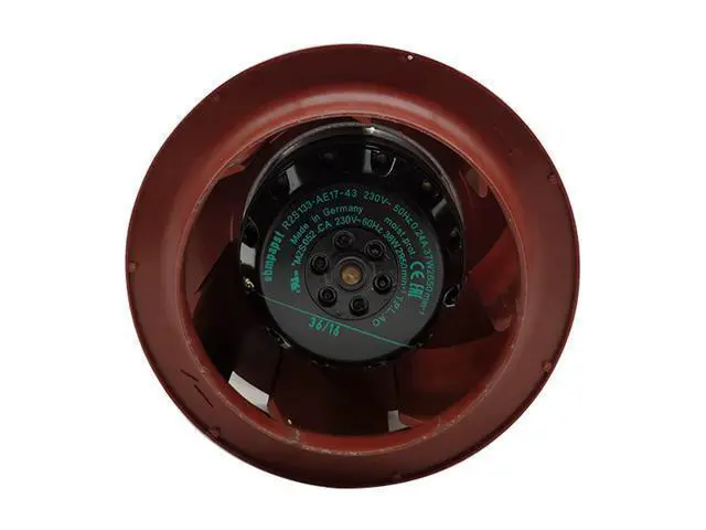Alt view image 3 of 3 - R2S133-AE17-43 Fan Blower R2S Series IP44 Motorized Impeller 230 V AC 133.35 mm, 72 mm 280 m³/h