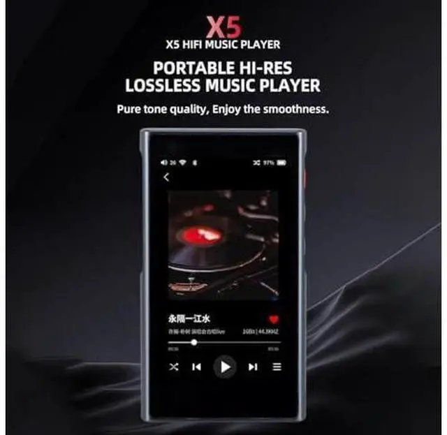 Alt view image 2 of 7 - xDuoo X5 MP3 Portable Music Player with Bluetooth 4.2, Built-in Micro SD 1TB Card Slot, 3.5-inch Touch Screen USB Players with Spotify, Mini HiFi Sound Walkman Digital Music Player