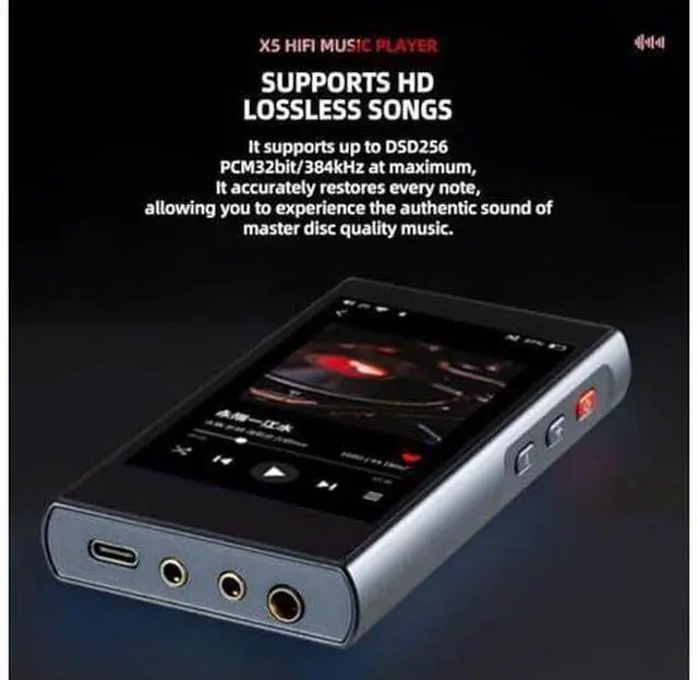 Alt view image 3 of 7 - xDuoo X5 MP3 Portable Music Player with Bluetooth 4.2, Built-in Micro SD 1TB Card Slot, 3.5-inch Touch Screen USB Players with Spotify, Mini HiFi Sound Walkman Digital Music Player