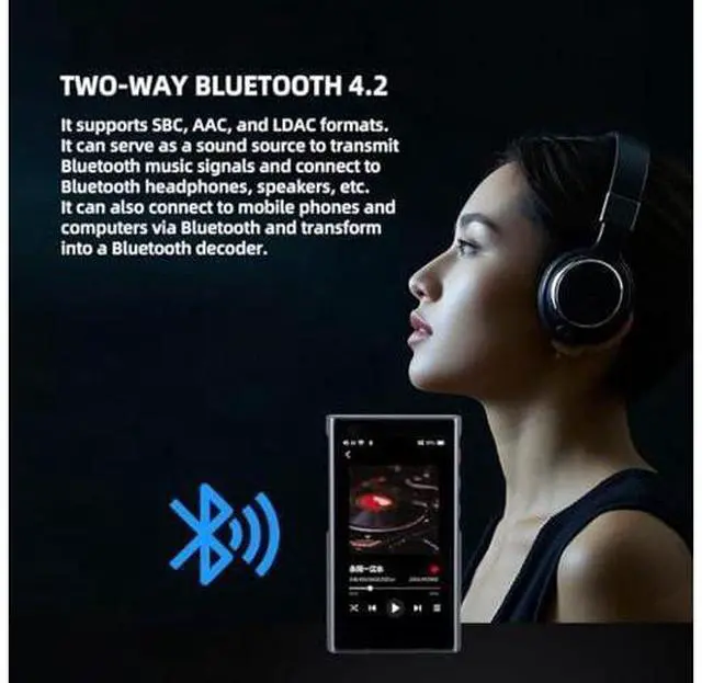 Alt view image 7 of 7 - xDuoo X5 MP3 Portable Music Player with Bluetooth 4.2, Built-in Micro SD 1TB Card Slot, 3.5-inch Touch Screen USB Players with Spotify, Mini HiFi Sound Walkman Digital Music Player