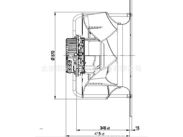 Alt view image 2 of 2 - K3G560-RB31-71/F03 Germany ebm imported 560mm 4.43A 1650rmp 2900W 400V centrifugal fan