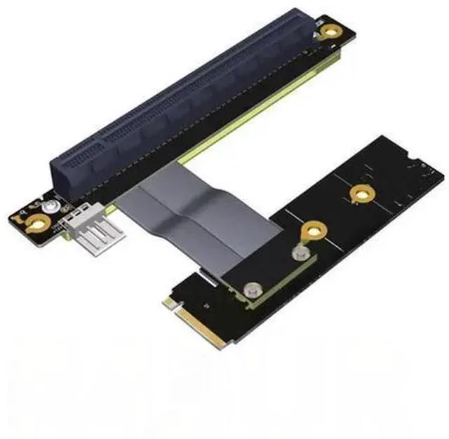 Main image of M.2 NVMe M Key to PCIe x4 x16 Extender Adapter 90 Degree Angled STX Motherboard Graphics Card Extension