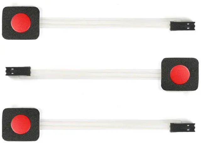 Main image of 3Pcs 1x1 1 Key Membrane Switch Red MG001AA 1-Key Array Membrane Switch on Off Display Microcontroller Extended Keyboard 2Pin Dupont DIY 23x20x0.8mm