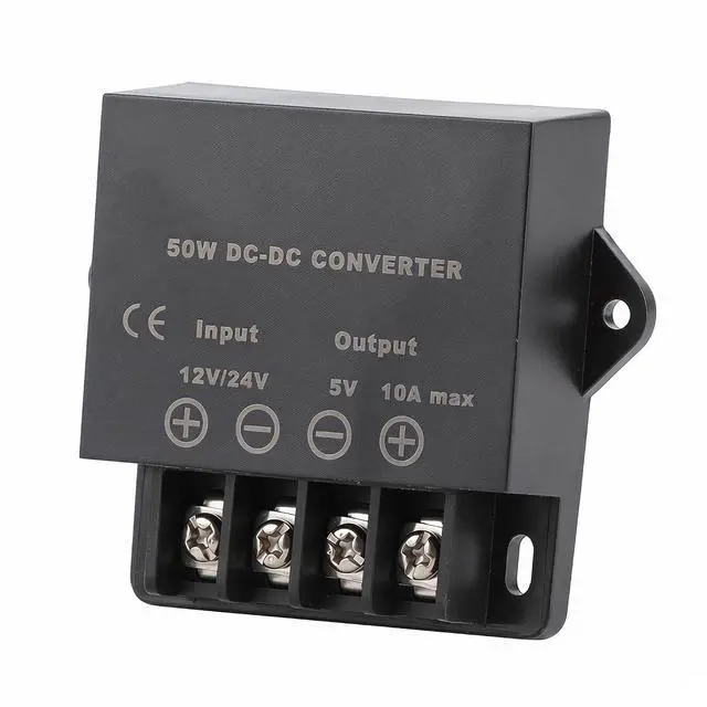 Main image of Mini DC 12V/24V to 5V 10A 50W DC Power Converter Buck Power Module | ABS Shell; Passive Cooling; Quiet Operation; High Efficiency; 100,000-hour lifespan; With Protection Funtion