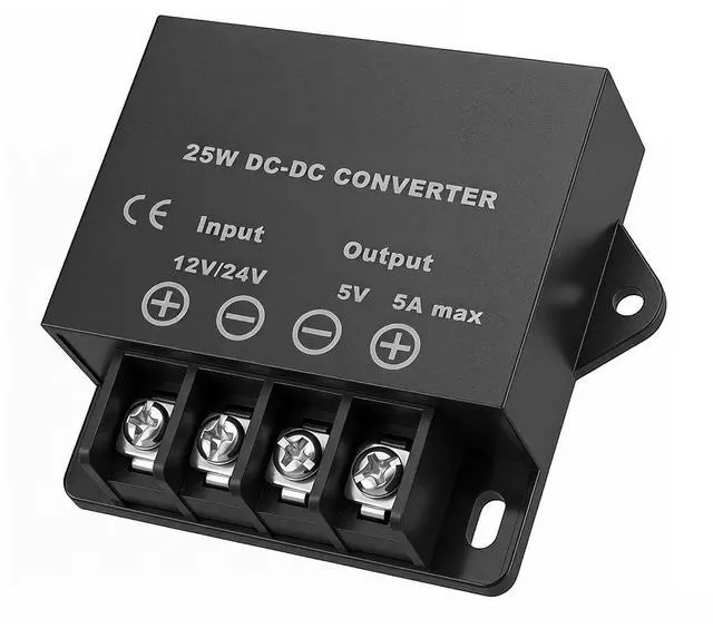 Main image of Mini DC 12V/24V to 5V 5A 25W DC Power Converter Buck Power Module | ABS Shell; Passive Cooling; Quiet Operation; High Efficiency; 100,000-hour lifespan; With Protection Funtion