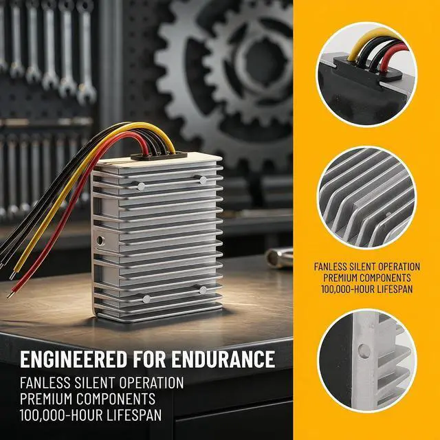Alt view image 5 of 7 - DC 36V/48V to 12V 30A 360W Auto Buck Power Converter DC Power Transformer | Aluminum Shell; Passive Cooling; Quiet Operation; High Efficiency; 100,000-hour lifespan; With Protection Funtion