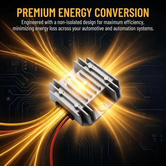 Alt view image 4 of 7 - DC 36V/48V to 12V 5A 60W Auto Buck Power Converter DC Power Transformer | Aluminum Shell; Passive Cooling; Quiet Operation; High Efficiency; 100,000-hour lifespan; With Protection Funtion