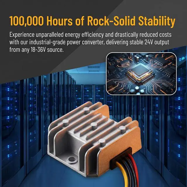 Alt view image 6 of 7 - DC 36V/48V to 12V 5A 60W Auto Buck Power Converter DC Power Transformer | Aluminum Shell; Passive Cooling; Quiet Operation; High Efficiency; 100,000-hour lifespan; With Protection Funtion