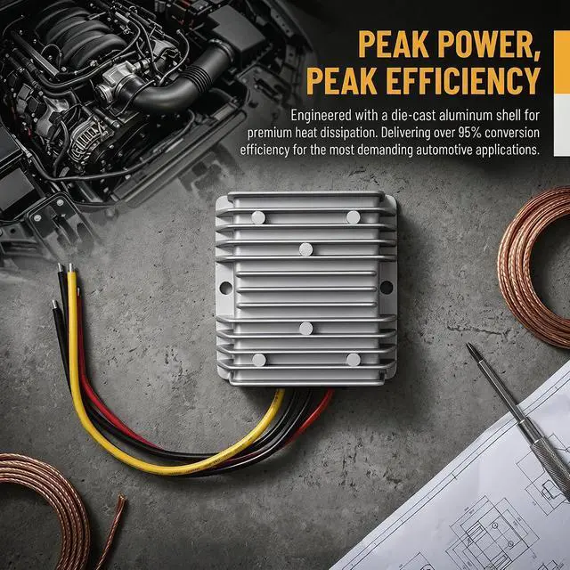 Alt view image 2 of 7 - DC 24V to 12V 10A 120W (Type B) Auto Buck Power Converter Power Transformer | Aluminum Shell; Passive Cooling; Quiet Operation; High Efficiency; 100,000-hour lifespan; With Protection Funtion