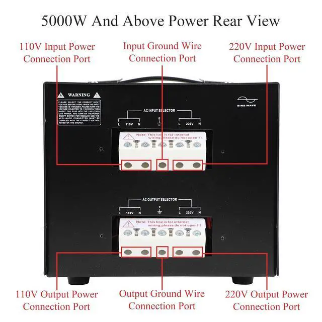 Alt view image 5 of 7 - AC 110V to 220V or 220V to 110V 2000W Transformer Power Converter, Black | Bidirectional 110/220V Conversion; Overload/Short-circuit/Overheat Protection, Efficient Heat Dissipation, Portable Carry