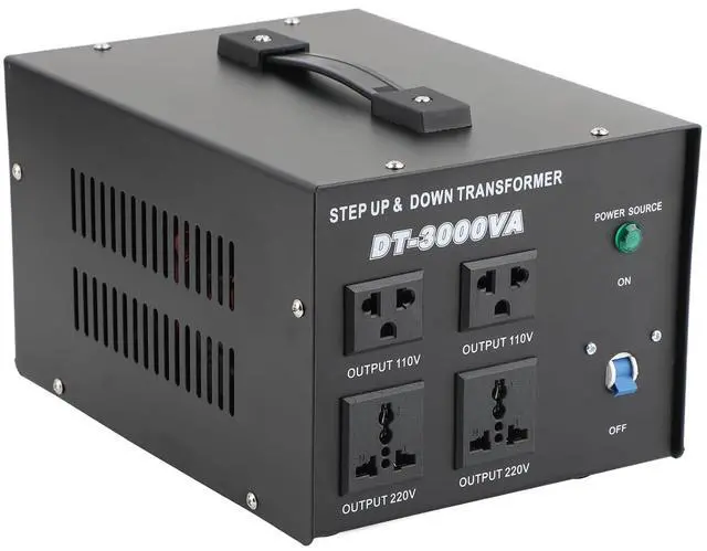 Main image of AC 110V to 220V or 220V to 110V 2000W Transformer Power Converter, Black | Bidirectional 110/220V Conversion; Overload/Short-circuit/Overheat Protection, Efficient Heat Dissipation, Portable Carry