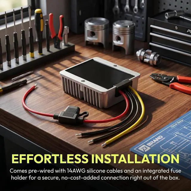 Alt view image 4 of 7 - DC 24V 36V 48V to 12V 20A 240W Power Converter Voltage Regulator with Fuse | Aluminum Shell; High Efficiency; 100,000-hour lifespan; Protection Funtion; For Car, Truck, RV, Golf Cart, Ship