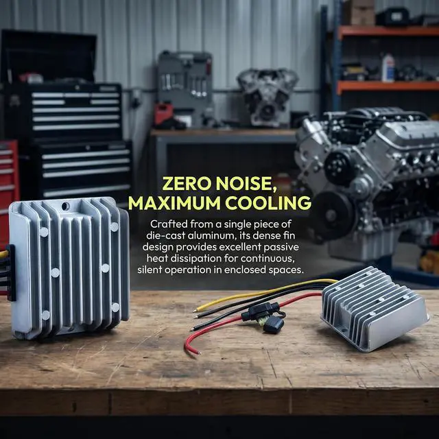 Alt view image 5 of 7 - DC 24V 36V 48V to 12V 20A 240W Power Converter Voltage Regulator with Fuse | Aluminum Shell; High Efficiency; 100,000-hour lifespan; Protection Funtion; For Car, Truck, RV, Golf Cart, Ship