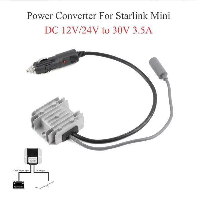 Alt view image 2 of 7 - DC 12V 24V to 30V Power Converter for Starlink Mini, DC Female Connector | MAX 105W; Aluminum Shell; High Efficiency; 30,000-hour lifespan; Protection Funtion; For Car, Truck, RV, Golf Cart, Ship