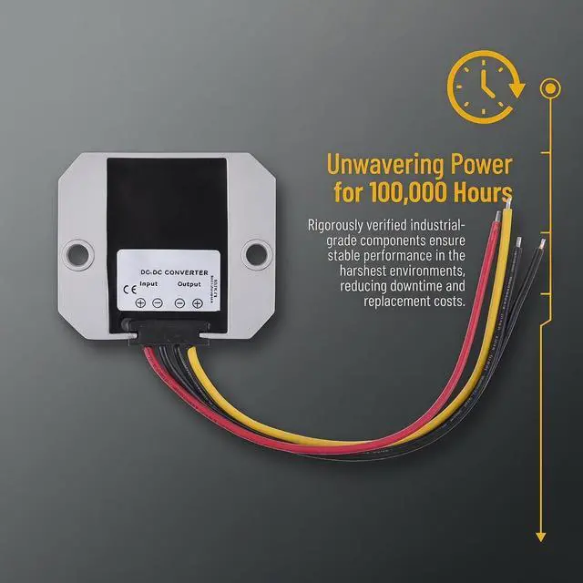 Alt view image 5 of 7 - DC 24V to 12V 10A 120W (Type A) DC Power Converter with Terminal Blocks | Aluminum Shell; Passive Cooling; Quiet Operation; High Efficiency; 100,000-hour lifespan; With Protection Funtion