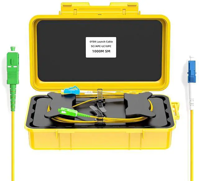 Main image of OTDR Launch Cable Test Tool, Fiber Optic Test Box, Blind Zone Eliminator | SC/APC to LC/UPC; Single-mode; 9/125m; 1310/1550nm; 150m