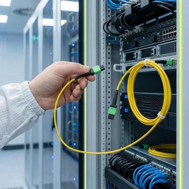 Alt view image 6 of 7 - 40G MPO Fiber Optic Patch Cord 5m Single-mode 12 Cores UPC Type-B Sequence | High-Speed 40G, Female to Female Connector