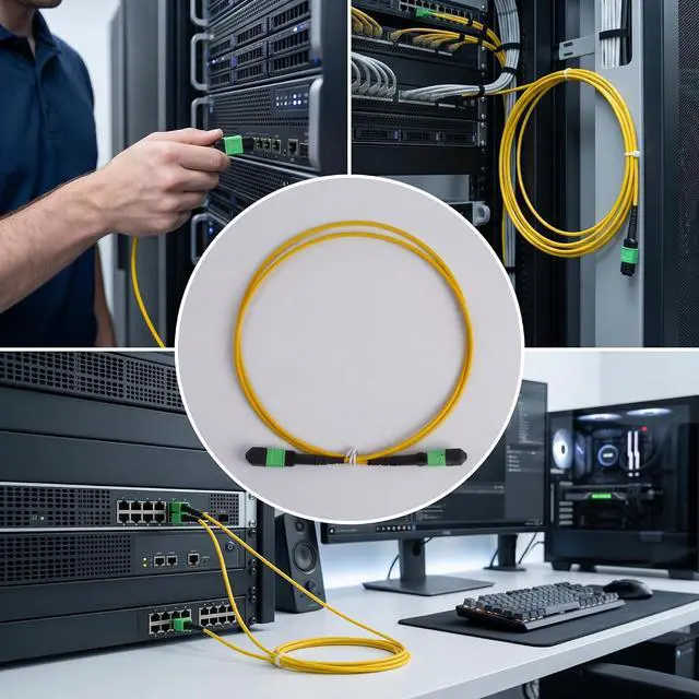 Alt view image 7 of 7 - 40G MPO Fiber Optic Patch Cord 5m Single-mode 12 Cores UPC Type-B Sequence | High-Speed 40G, Female to Female Connector