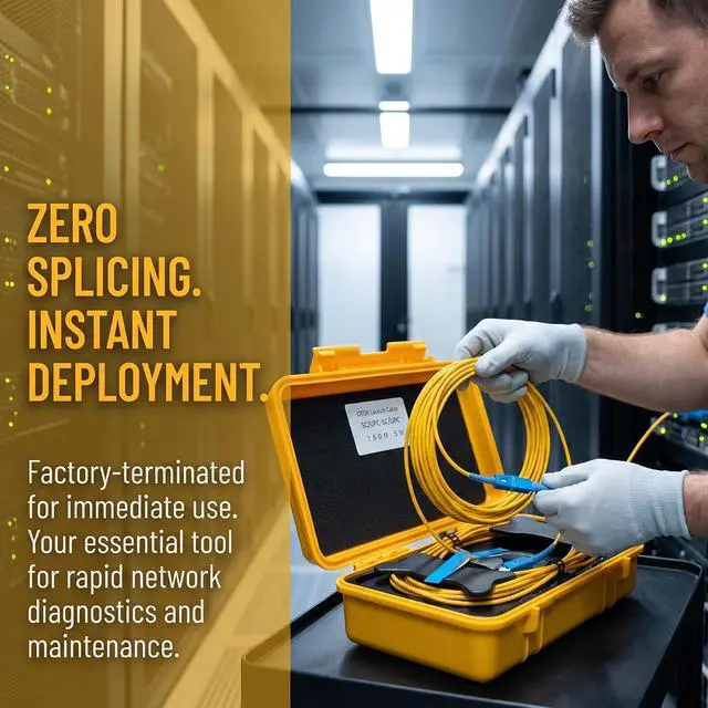 Alt view image 4 of 7 - OTDR Launch Cable Test Tool, Fiber Optic Test Box, SC/APC to SC/APC 150M