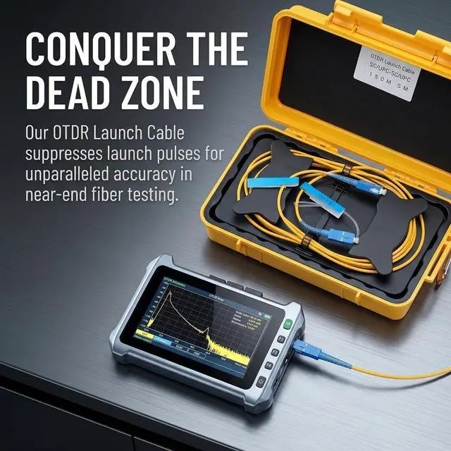 Alt view image 2 of 7 - OTDR Launch Cable Test Tool, Fiber Optic Test Box, SC/APC to SC/APC 150M