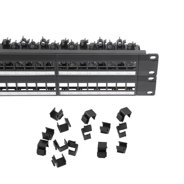 Alt view image 3 of 7 - 1PCS 19 Inch Blank Keystone Patch Panel 48 Port 2U with Cable Management | Rack Mountable, Numbered Ports with Label Slots, Cable Management, Modular Keystone Design, Supports Ethernet/Fiber