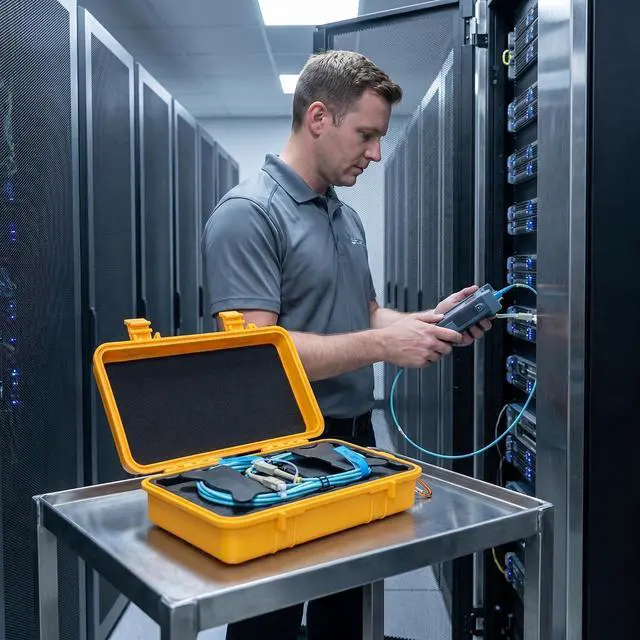 Alt view image 2 of 7 - OTDR Launch Cable Box OM3 Fiber UPC ST to LC 150m Dead Zone Compensator | 50/125m, Multimode, Portable Toolbox, For Data Center tesT