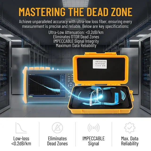 Alt view image 4 of 7 - OTDR Launch Cable Box OM3 Fiber UPC ST to LC 150m Dead Zone Compensator | 50/125m, Multimode, Portable Toolbox, For Data Center tesT