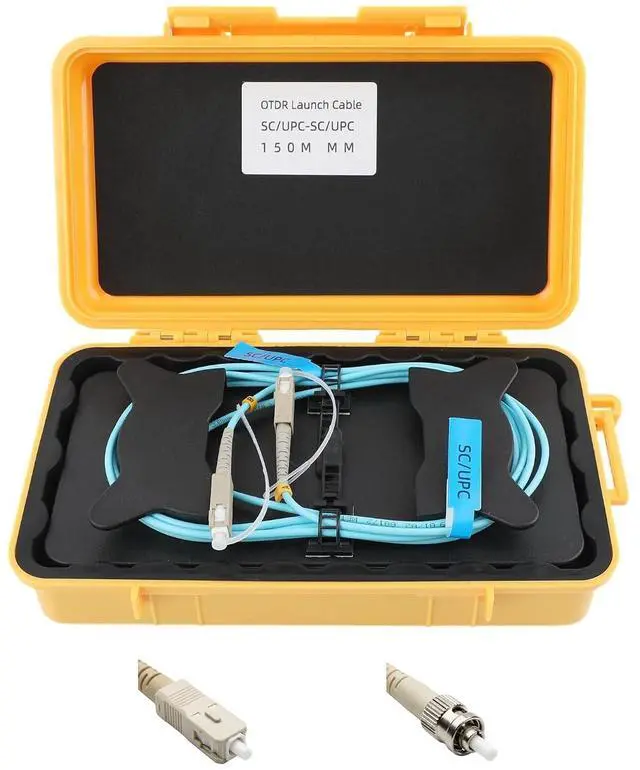 Main image of OM2 Optical Fiber OTDR Launch Cable Box SC/UPC to ST/UPC 2000m/6561.68ft | OM2 High-bandwidth Fiber, 50/125m, 0.2dB/km Low Loss,OTDR Blind Zone Eliminator, Portable Suitcase, For Data Center Testing