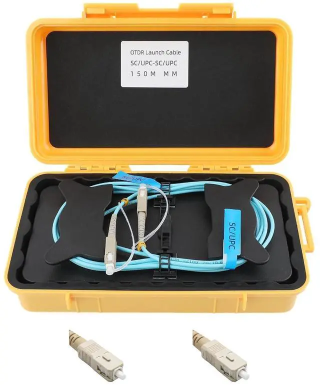 Main image of OM2 Optical Fiber OTDR Launch Cable Box SC/UPC to SC/UPC 500m/1640.42ft | OM2 High-bandwidth Fiber, 50/125m, 0.2dB/km Low Loss,OTDR Blind Zone Eliminator, Portable Suitcase, For Data Center Testing