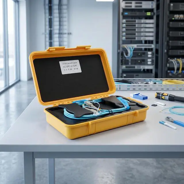 Alt view image 3 of 7 - OM2 Optical Fiber OTDR Launch Cable Box SC/UPC to ST/UPC 2000m/6561.68ft | OM2 High-bandwidth Fiber, 50/125m, 0.2dB/km Low Loss,OTDR Blind Zone Eliminator, Portable Suitcase, For Data Center Testing