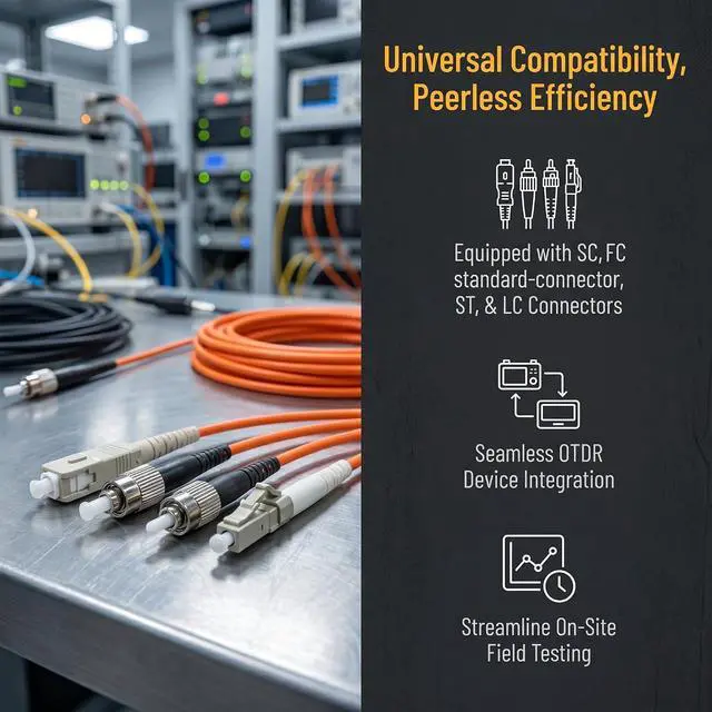 Alt view image 3 of 7 - OTDR Launch Cable Box OM1 ST/UPC to ST/UPC Dead Zone Compensator 1000m | 62.5/125m, Multimode, OTDR Blind Zone Compensator, Portable Toolbox, For Security & Industrial Fiber Testing