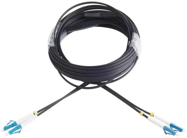 Main image of UPC LC to LC Single Mode Outdoor Fiber Patch Cable 1310/1550nm 2 Core 10m | UV-resistant Jacket, Duplex, 0.3dB Insertion Loss, 5kg Tensile Strength, -40~85, 500+ Mating Cycles