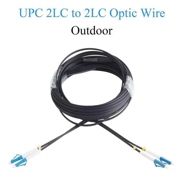 Alt view image 2 of 5 - UPC LC to LC Single Mode Outdoor Fiber Patch Cable 1310/1550nm 2 Core 10m | UV-resistant Jacket, Duplex, 0.3dB Insertion Loss, 5kg Tensile Strength, -40~85, 500+ Mating Cycles