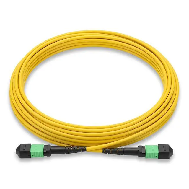 Main image of MPO Single Mode 40G Fiber Patch Cable 12 Cores UPC Type B 15m | 40G high-speed transmission, MPO female Type B Sequence, 0.3dB Insertion Loss, For Data Center FTHH