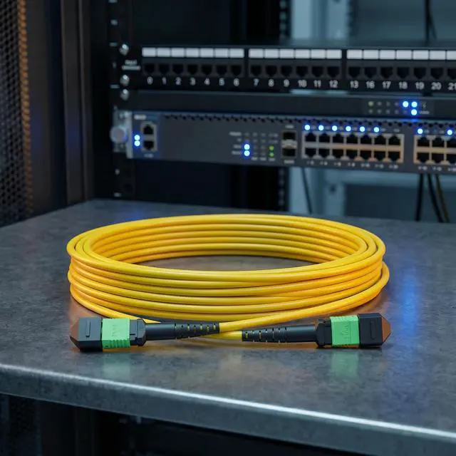Alt view image 7 of 7 - MPO Single Mode 40G Fiber Patch Cable 8 Cores UPC Type B 20m | 40G high-speed transmission, MPO female Type B Sequence, 0.3dB Insertion Loss, For Data Center FTHH