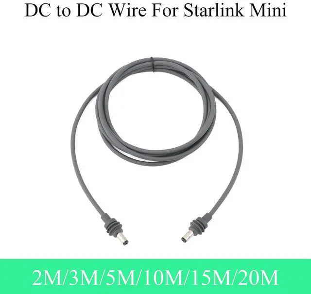 Alt view image 2 of 6 - DC Male to DC Male Extension Cable 2m/6.56ft Waterproof for Starlink Mini | 20AWG, 30V 2A 60W, Waterproof PVC, Plug-and-Play, Indoor/Outdoor