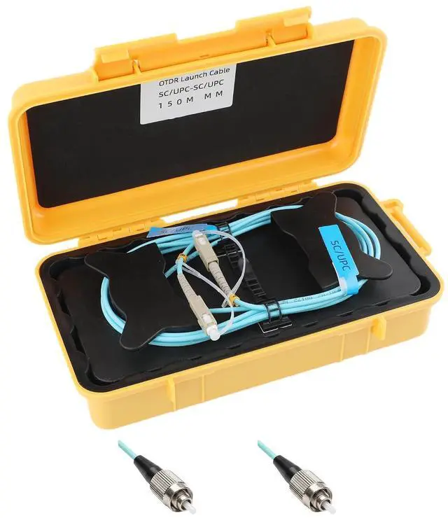 Main image of OM4 100G OTDR Launch Cable Box Test Tool FC/UPC to FC/UPC 150m/492.13ft | Multimode, 50/125m, OTDR Dead Zone CCompensation, Portable Storage Box, For Data Center Fiber testing