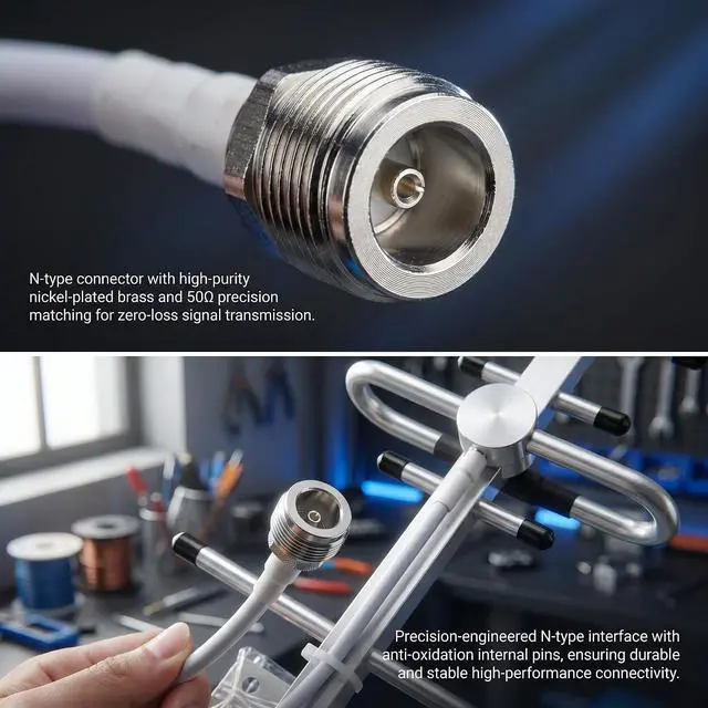Alt view image 4 of 7 - 10dBi 2G/3G/4G Outdoor Yagi Antenna 698-2700MHz N-Type Female Connector 50 | 50; RG58/50-3 RF Coaxial Cable; For Communication