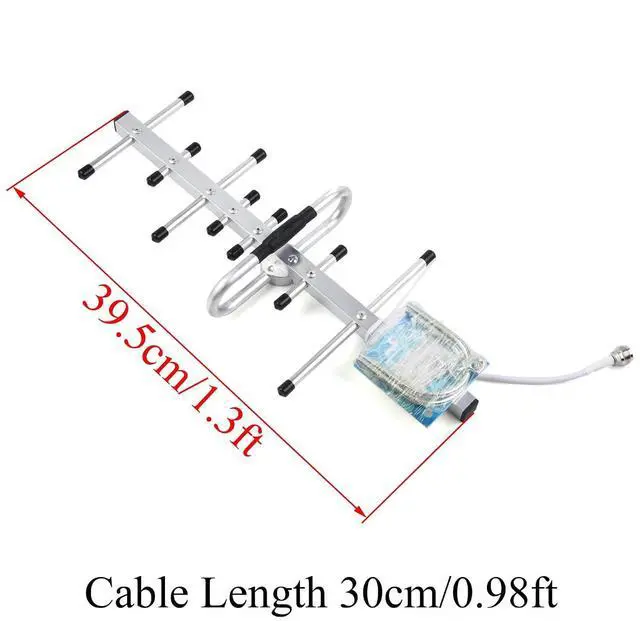Alt view image 7 of 7 - 10dBi 2G/3G/4G Outdoor Yagi Antenna 698-2700MHz N-Type Female Connector 50 | 50; RG58/50-3 RF Coaxial Cable; For Communication