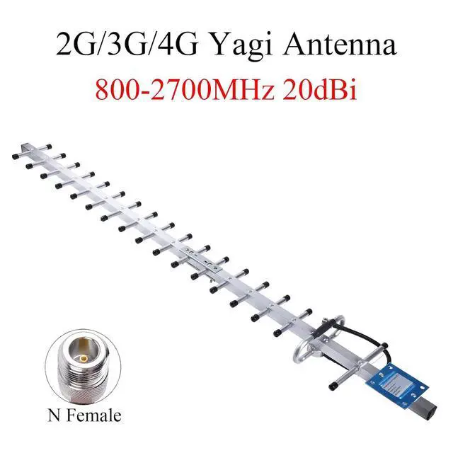 Alt view image 2 of 7 - 20dBi 4G LTE Yagi Antenna 824-2700MHz N Female with 30m Cable for Outdoor | 2G/3G/4G GSM UMTS LTE, Weatherproof, Directional Vertical Polarization, RG58 Cable, for Communication