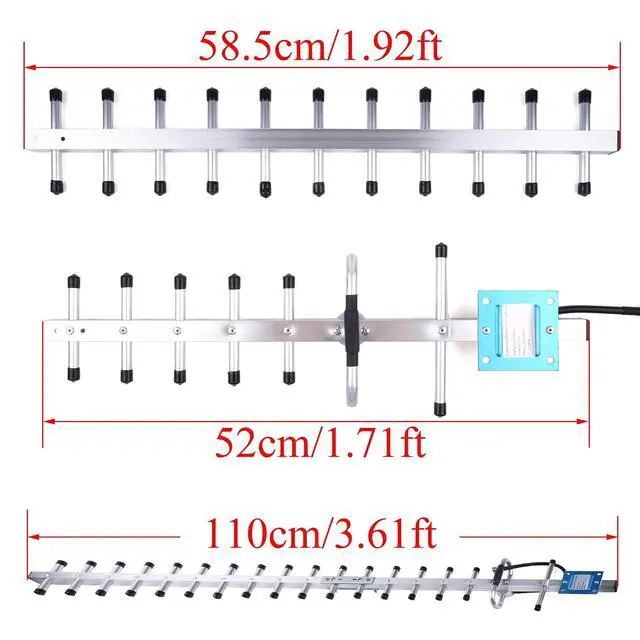 Alt view image 3 of 7 - 20dBi 4G LTE Yagi Antenna 824-2700MHz N Female with 30m Cable for Outdoor | 2G/3G/4G GSM UMTS LTE, Weatherproof, Directional Vertical Polarization, RG58 Cable, for Communication