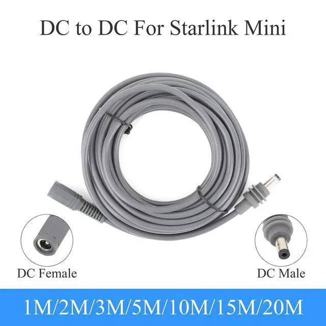 Alt view image 3 of 7 - for Starlink Mini DC Extension Power Cable DC Male to Female 5m/16.40ft | 30V 2A 60W Rated, plug and play, Copper Conductor, flexible rubber jacket, Indoor/Outdoor, for Starlink Mini