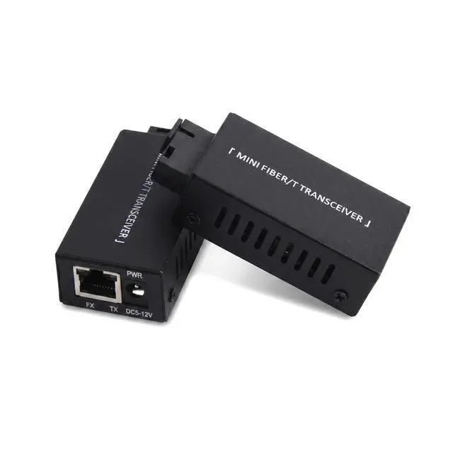 Alt view image 2 of 7 - Gigabit Fiber Optical Media Converter Network Transceiver 100/1000Mbps | MINI; 1.25G; Auto-Negotiation, Single-mode; 20Km Transmission; SC/UPC,SC/APC to RJ45; US Power Adapter