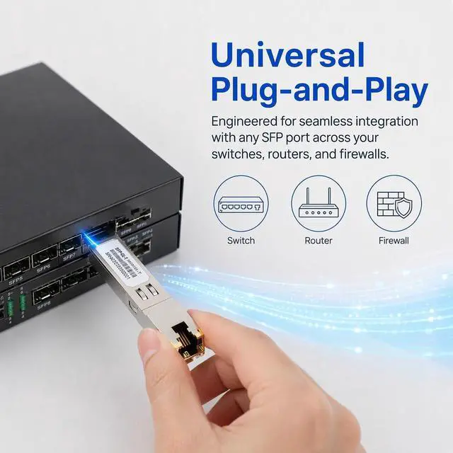 Alt view image 2 of 7 - 1.25G SFP to RJ45 Transceiver Module, Gigabit Copper SFP Module (2PCS) | 10/100/1000Mbps Adaptive, Hot Pluggable, High Compatibility