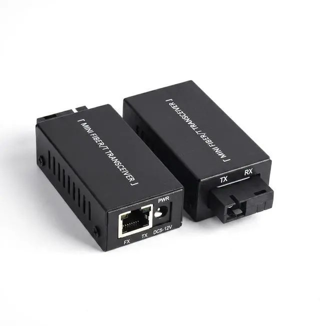 Main image of Gigabit Fiber Optical Media Converter Network Transceiver 100/1000Mbps | MINI; 1.25G; Auto-Negotiation, Single-mode; 20Km Transmission; SC/UPC,SC/APC to RJ45; US Power Adapter